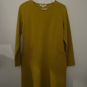 Boden Mustard Long Sleeve Ponte Shift Dress Business Casual Office Wear